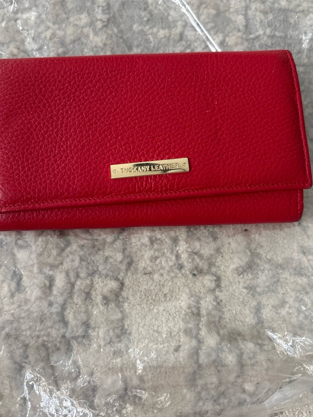 Red Tuscany Leather Clutch Wallet